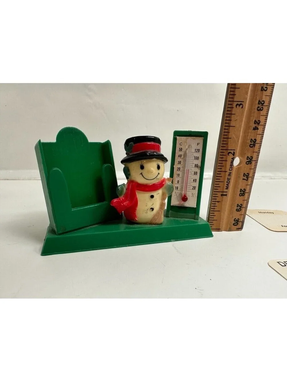 vintage Enesco snowman calendar Thermometer Countdown 1979 Hong Kong